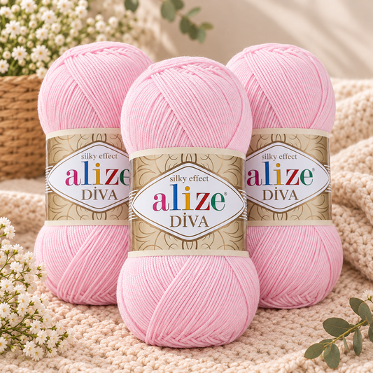 Set de 3 Estambres Alize Premium | Hilaza Turca Suave para Tejer Crochet y Dos Agujas