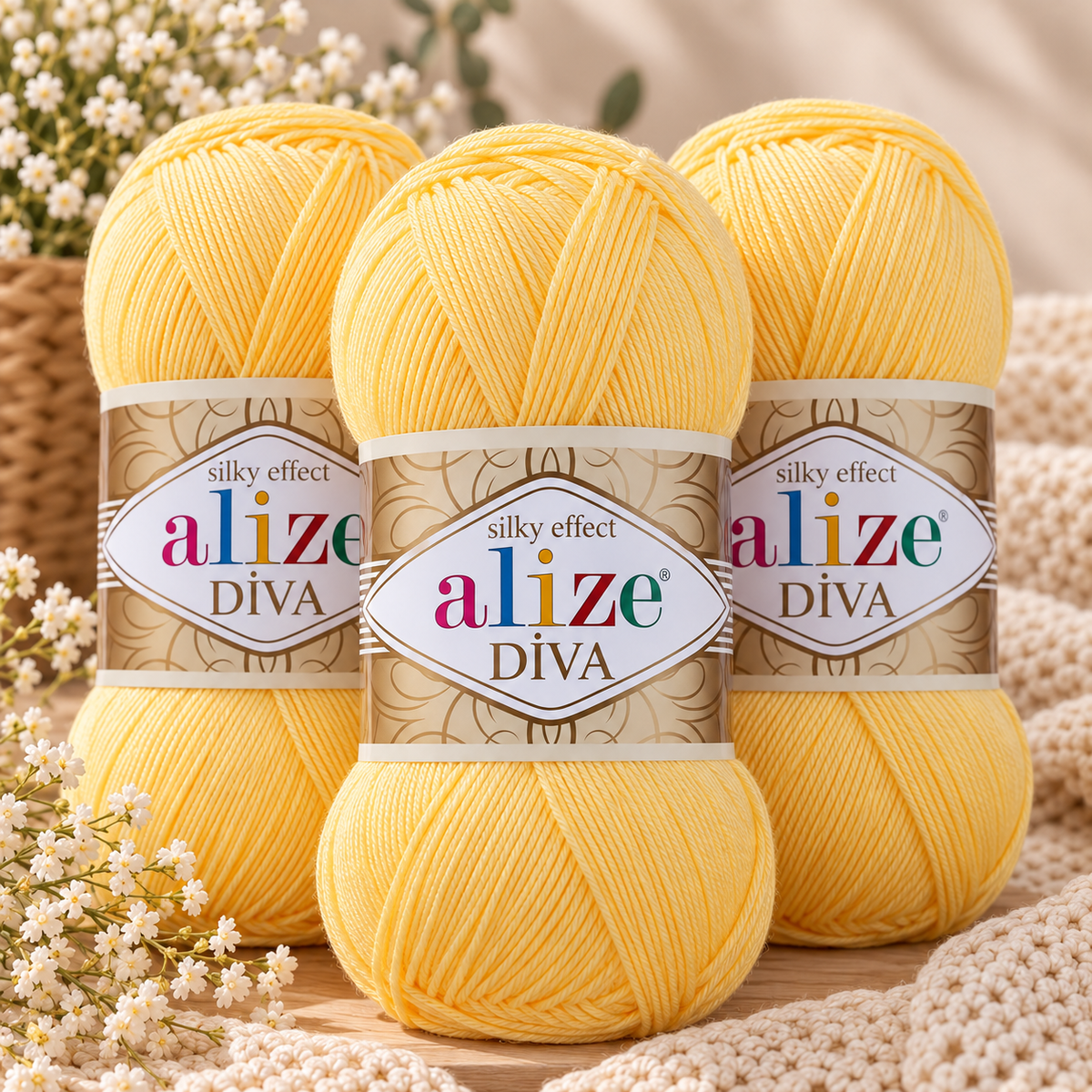 Set de 3 Estambres Alize Premium | Hilaza Turca Suave para Tejer Crochet y Dos Agujas