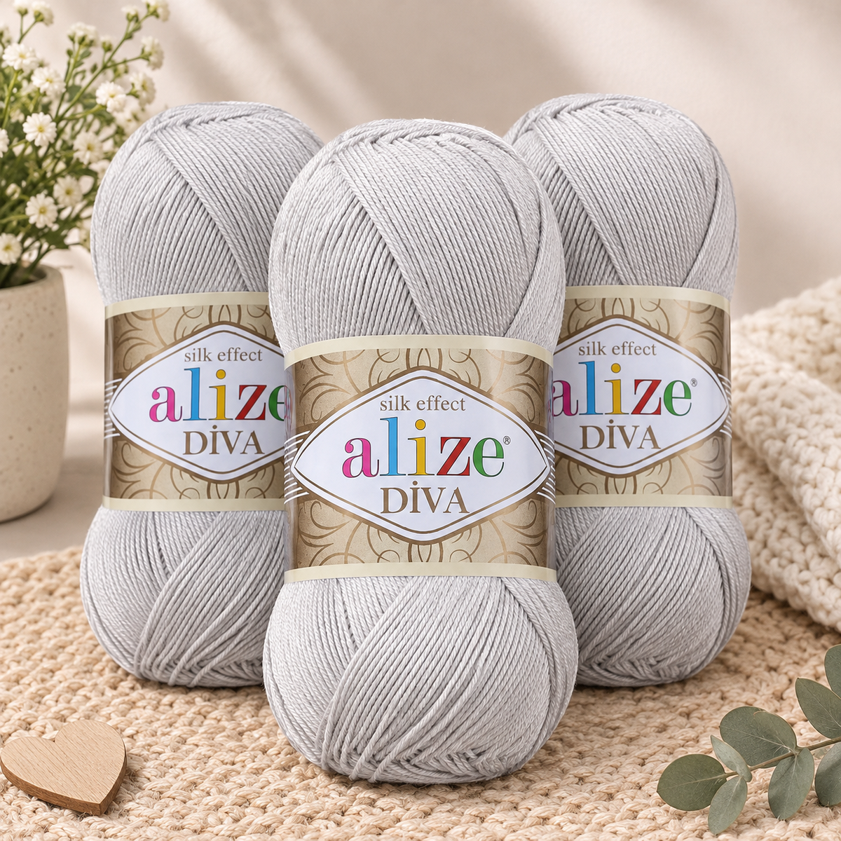 Set de 3 Estambres Alize Premium | Hilaza Turca Suave para Tejer Crochet y Dos Agujas