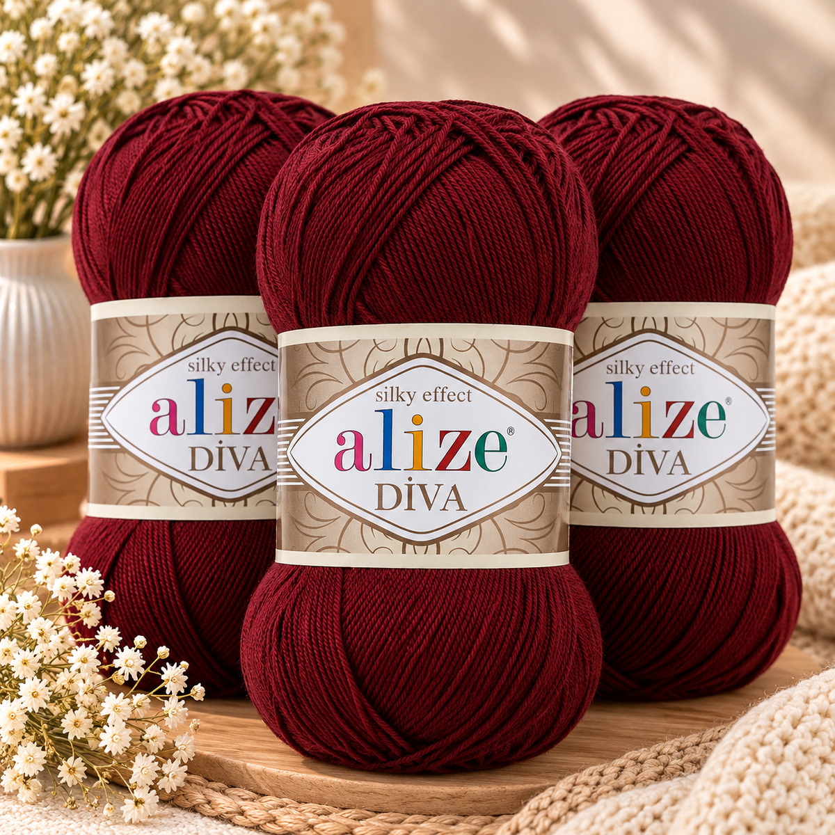 Set de 3 Estambres Alize Premium | Hilaza Turca Suave para Tejer Crochet y Dos Agujas