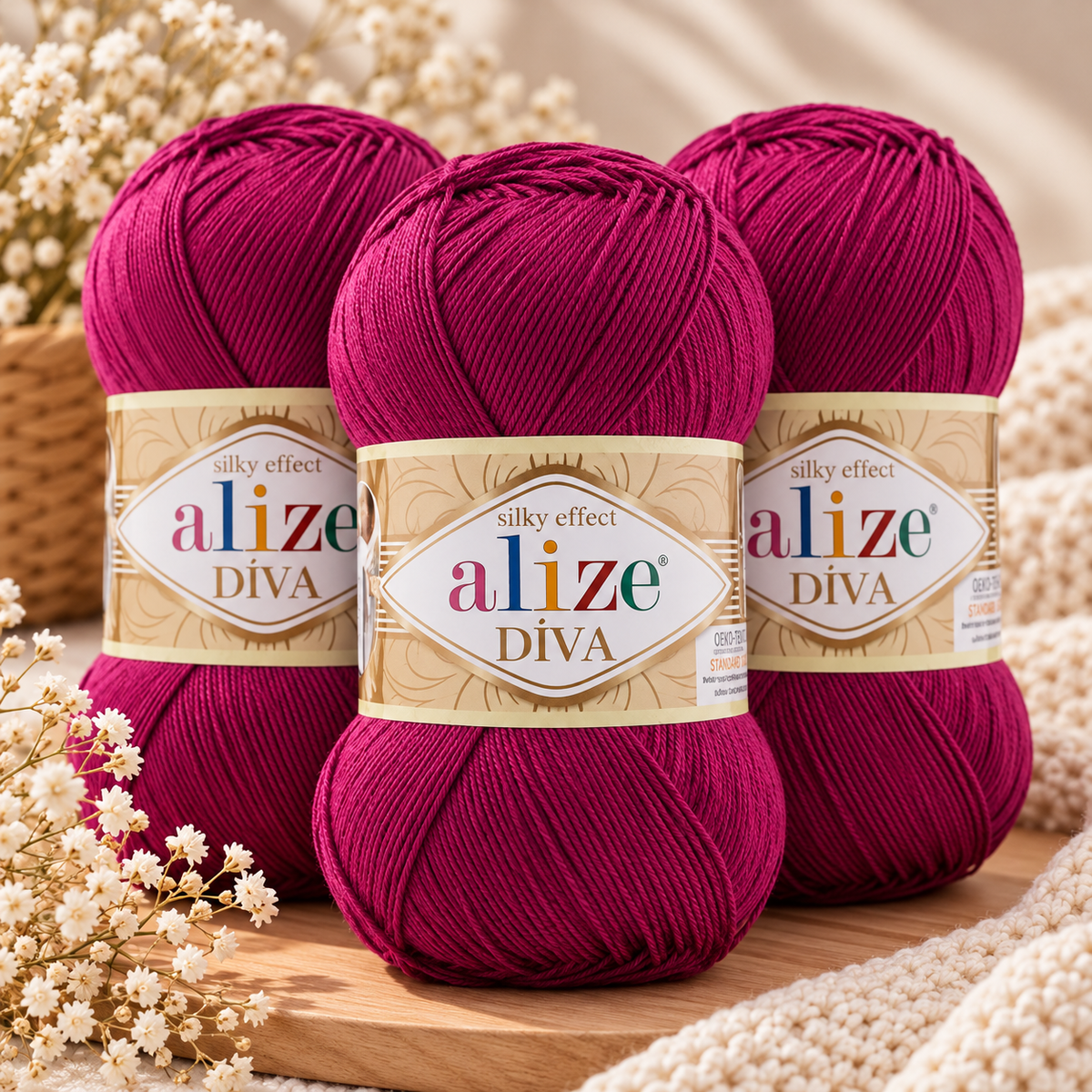 Set de 3 Estambres Alize Premium | Hilaza Turca Suave para Tejer Crochet y Dos Agujas