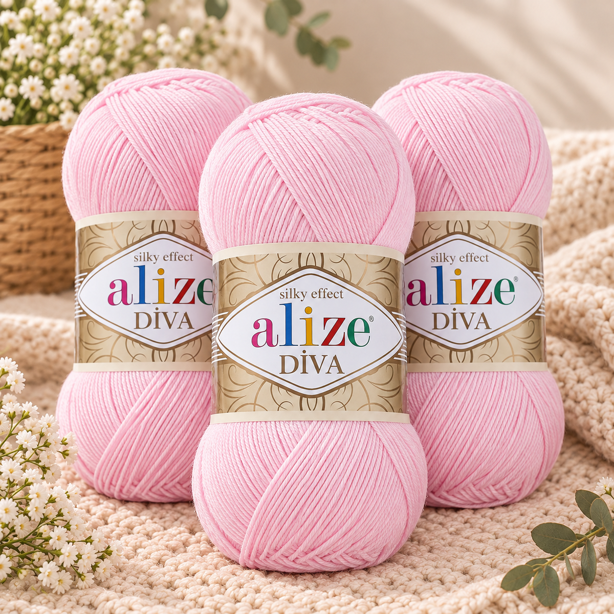 Set de 3 Estambres Alize Premium | Hilaza Turca Suave para Tejer Crochet y Dos Agujas
