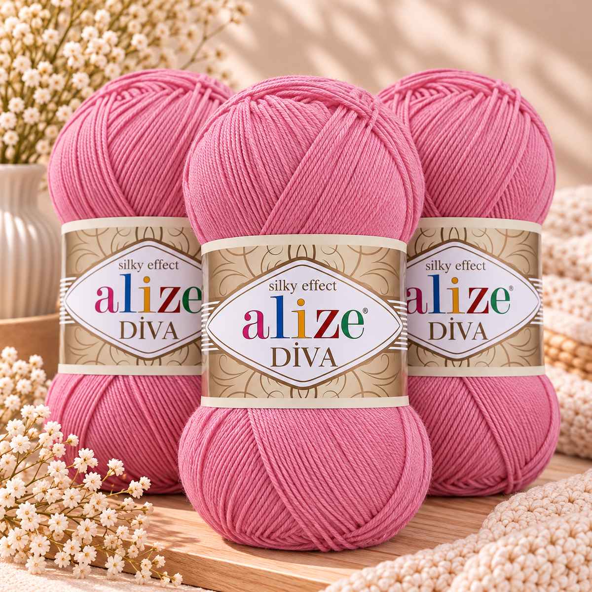 Set de 3 Estambres Alize Premium | Hilaza Turca Suave para Tejer Crochet y Dos Agujas