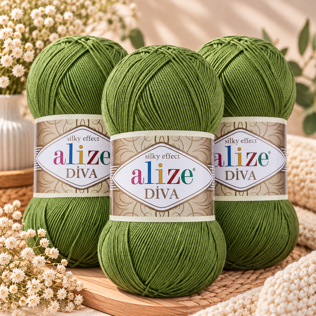 Set de 3 Estambres Alize Premium | Hilaza Turca Suave para Tejer Crochet y Dos Agujas