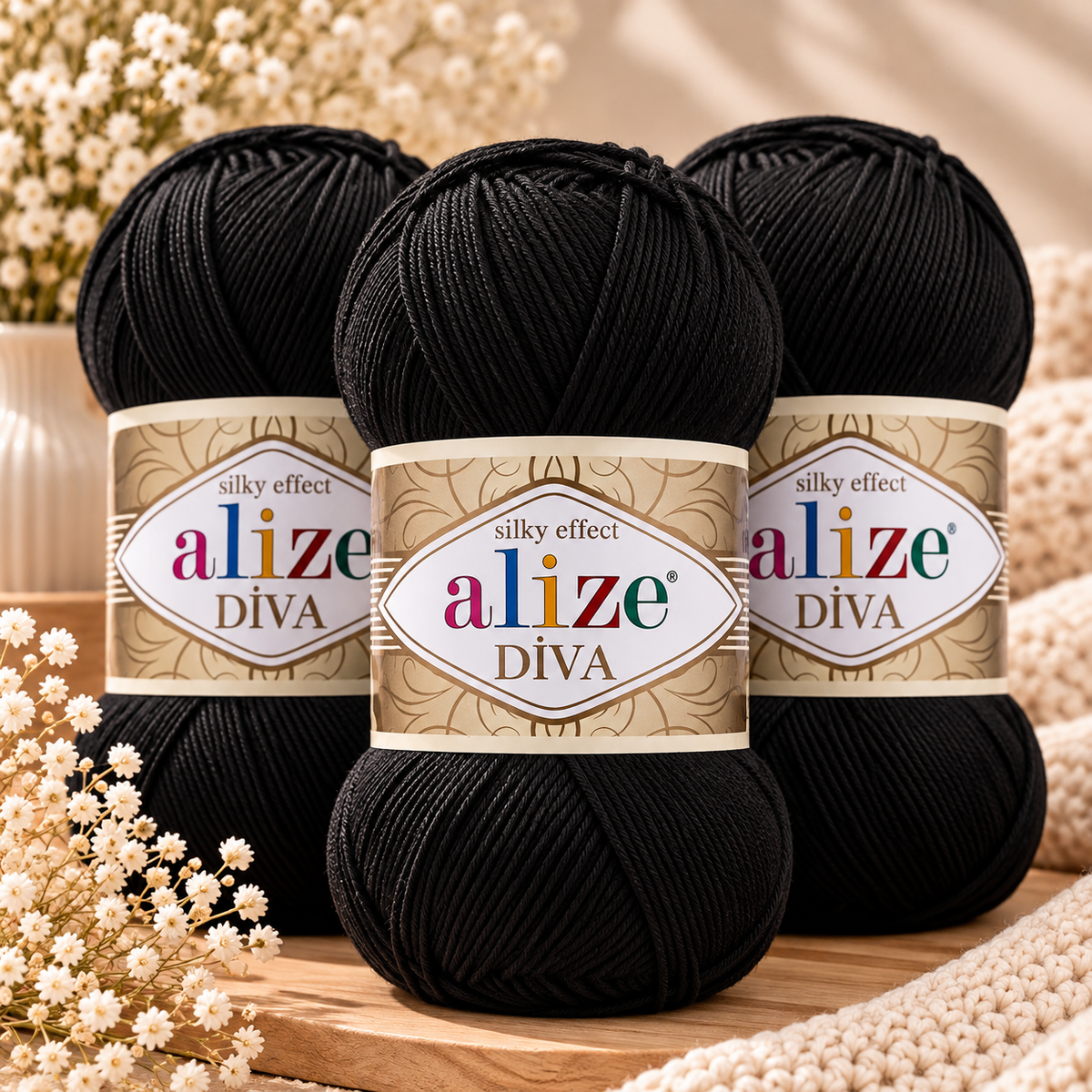 Set de 3 Estambres Alize Premium | Hilaza Turca Suave para Tejer Crochet y Dos Agujas