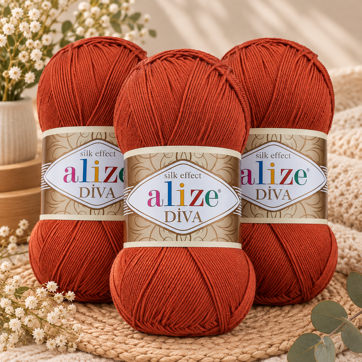 Set de 3 Estambres Alize Premium | Hilaza Turca Suave para Tejer Crochet y Dos Agujas